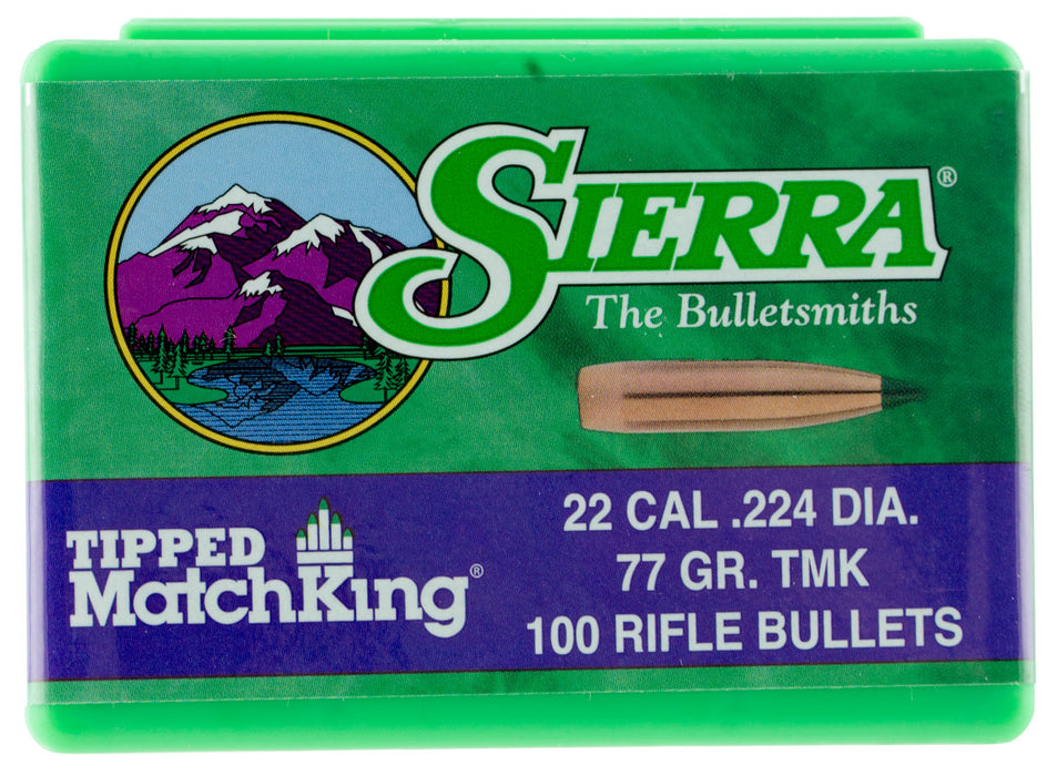 Sierra 7177 Tipped MatchKing  .22 Cal .224 77 gr Tipped MatchKing/ 100 Per Box