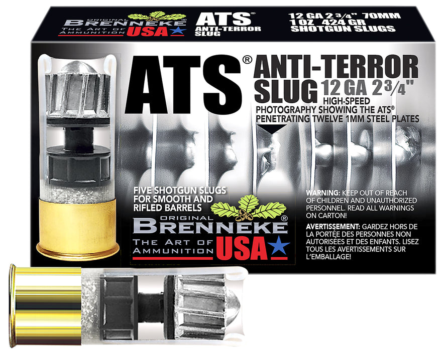 Brenneke SL122ATS ATS  12 Gauge 2.75" 1 oz/424 gr 1680 fps Slug Shot 5 Bx/50 Cs