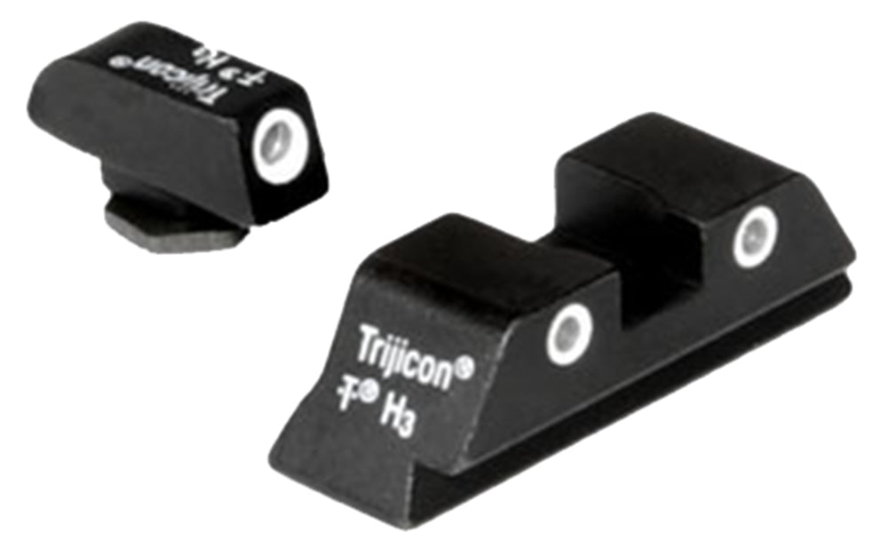 Trijicon 600227 Bright & Tough Night Sight Set Green/White Outline Tritium Front & Rear/Black Frame, Compatible w/Glock 20/21/29/30/36/40/41, Front Post/Rear Dovetail Mount