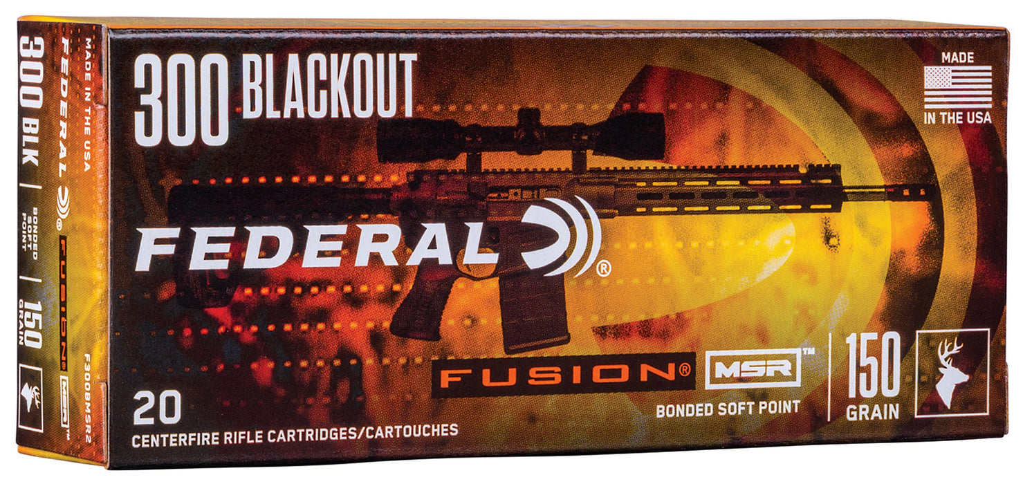 Federal F300BMSR2 Fusion MSR  300 Blackout 150 gr 1900 fps Fusion Soft Point 20 Bx/10 Cs