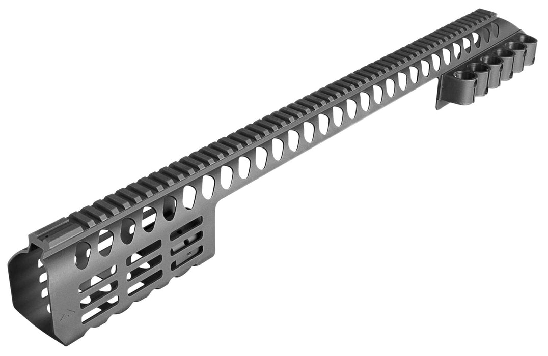 Aim Sports MTMSG870 Modular Rail System  24.90" M-LOK Style Made of Aluminum with Black Finish & Picatinny Rail for Remington 870 Includes Shell Holder