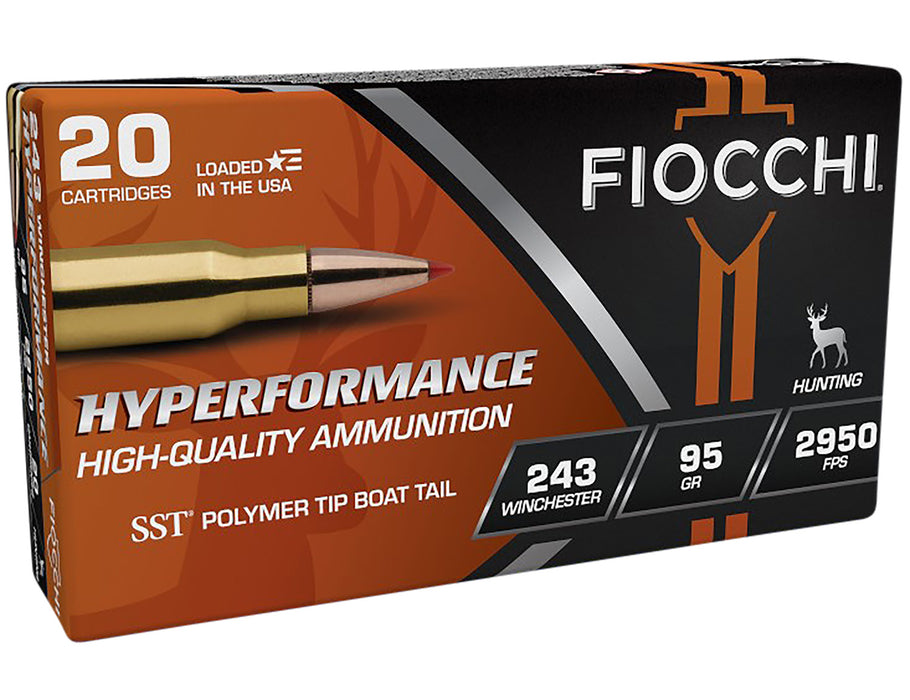 Fiocchi 243HSB Extrema  243 Win 95 gr 2950 fps Super Shock Tip (SST) 20 Bx/10 Cs