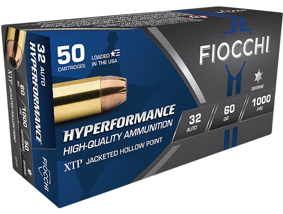 Fiocchi 32XTP Hyperformance  32 ACP 60 gr 1000 fps Hornady XTP Hollow Point 50 Bx/10 Cs