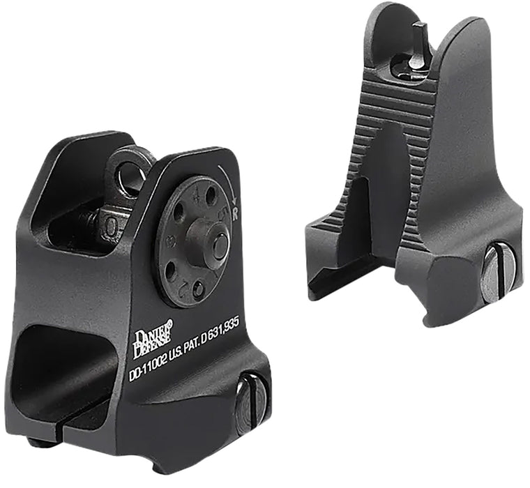 Daniel Defense 1908809116 AR-15 Iron Sight Set  Black Hardcoat Anodized Fixed Front & Rear Sight