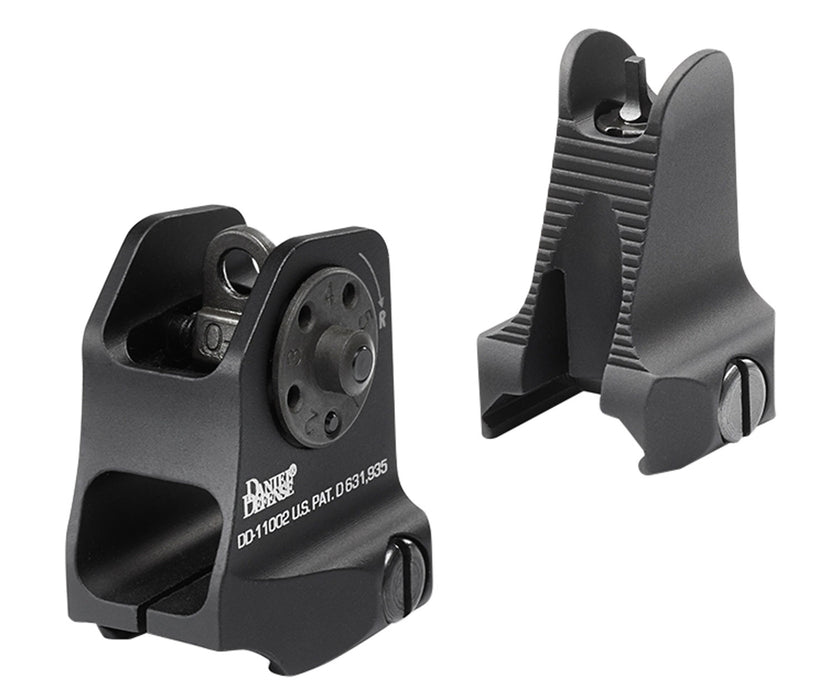 Daniel Defense 1908809116 AR-15 Iron Sight Set  Black Hardcoat Anodized Fixed Front & Rear Sight