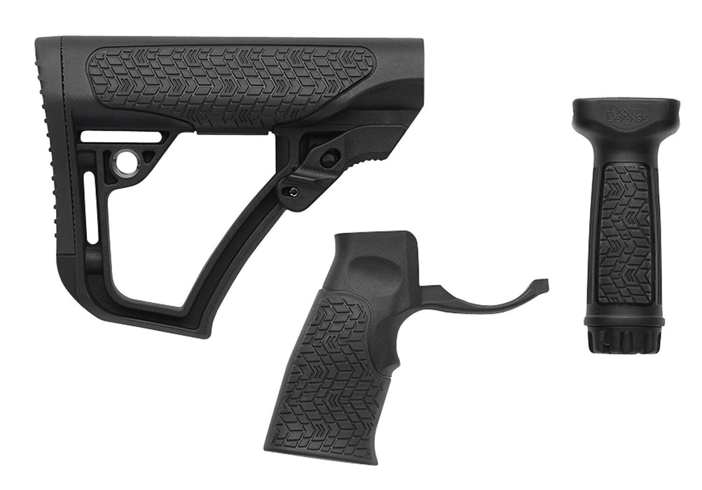 Daniel Defense 2810206145006 Collapsible Buttstock Pistol Grip/Vertical Foregrip AR-15 Black Polymer