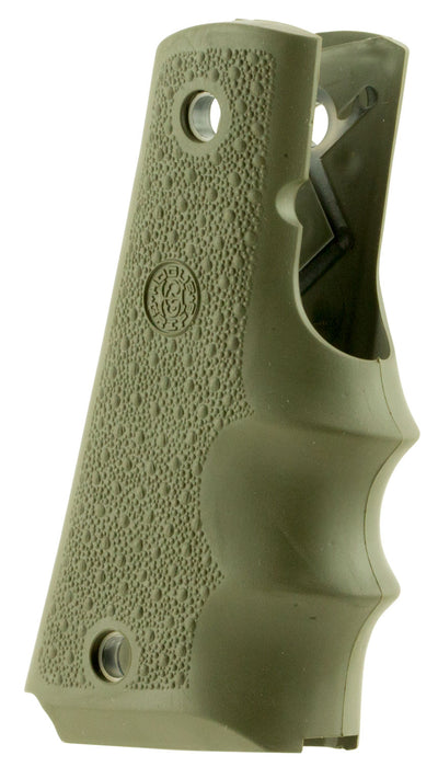 Hogue 45001 OverMolded Grip Cobblestone OD Green Rubber with Finger Grooves for 1911 Government