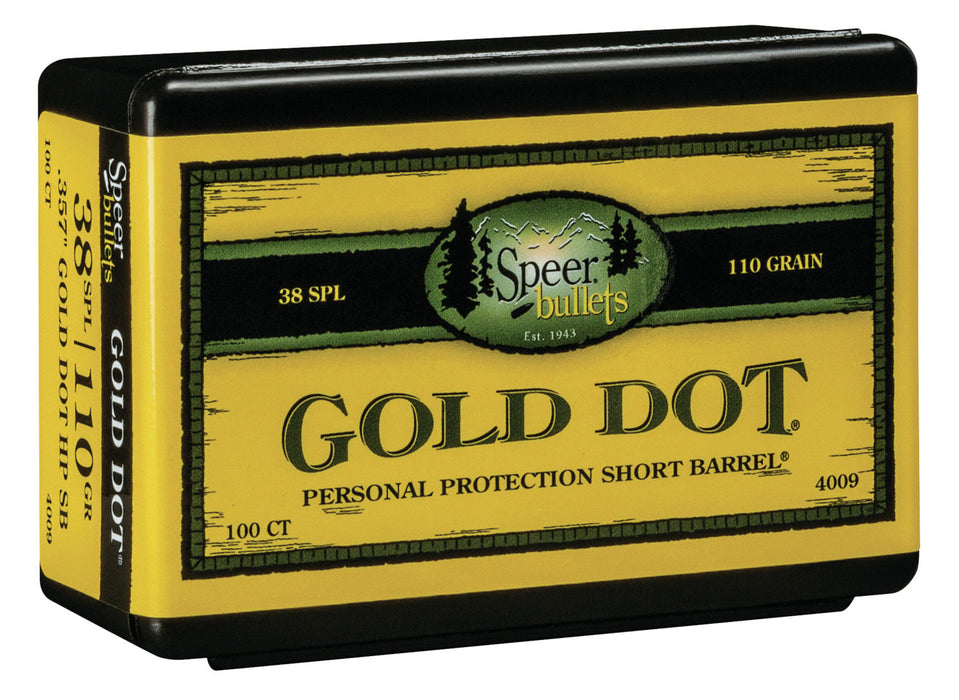 Speer 4009 Gold Dot Personal Protection 38 Cal .357 110 gr Hollow Point 100 Per Box/ 5 Case