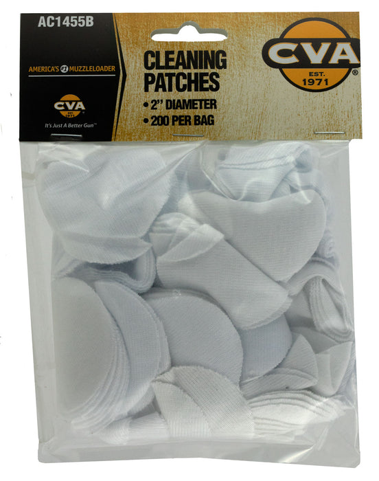 CVA AC1455B Cleaning Patches  2" Cotton 200 Per Pkg