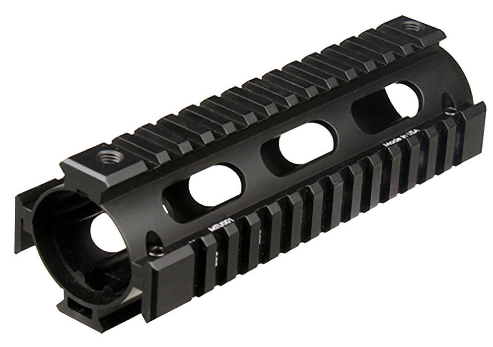 UTG Pro MTU001 Pro Quad Rail Handguard Drop-In Aluminum Black Anodized Hardcoat Picatinny Rail, For Carbine AR-15