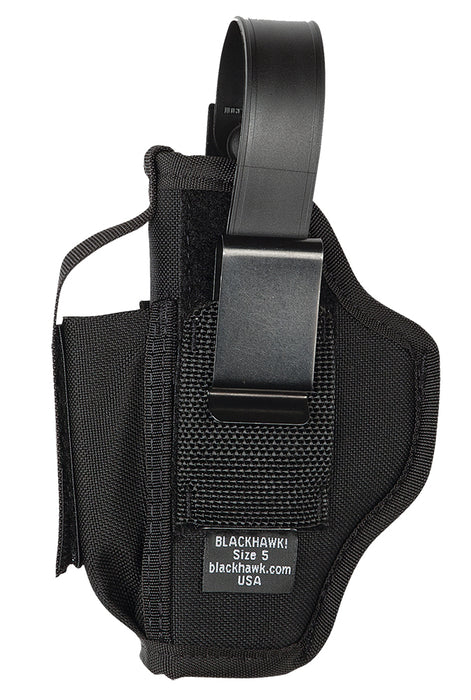 Blackhawk 40AM02BK Multi-Use  IWB/OWB Size 02 Black Cordura Belt Clip Fits DA Revolver Fits 3-4" Barrel Ambidextrous