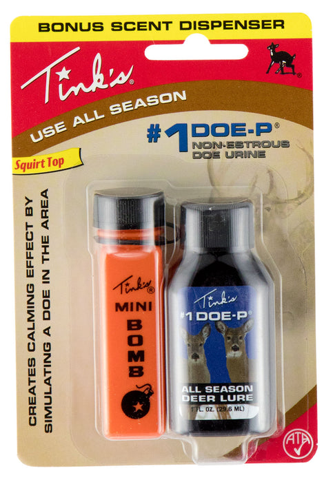 Tinks W6249 #1 Doe-P w/Mini Bomb Deer Attractant Doe Urine Scent 1oz Bottle