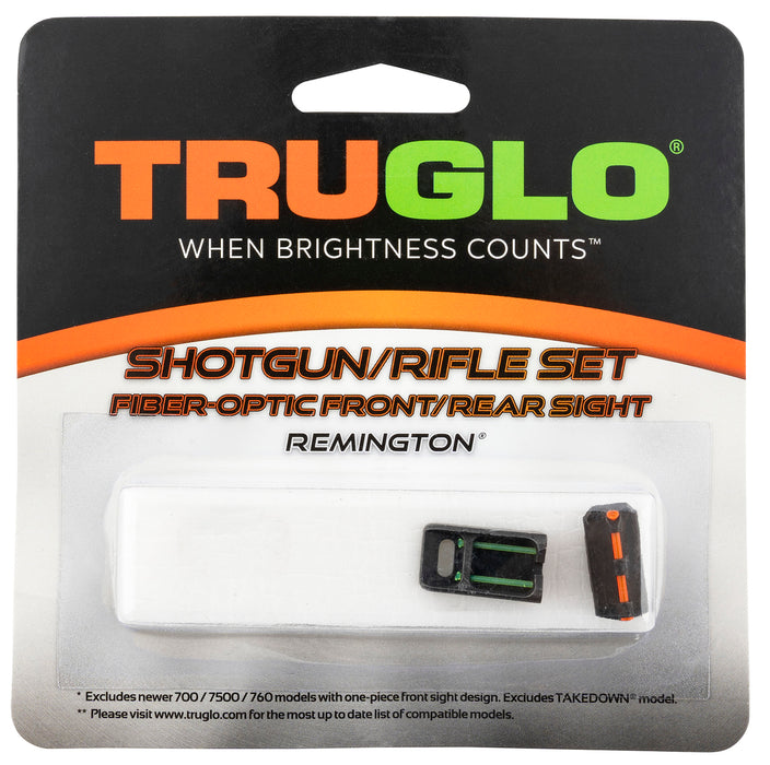 TruGlo TG110W Fiber-Optic Sights For Remington  Black | Red Fiber Optic Front Sight | Green Fiber Optic Rear Sight