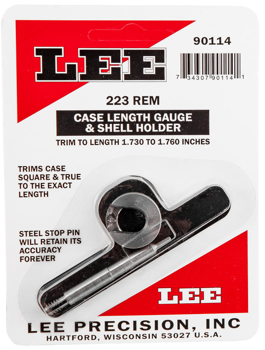 Lee Precision 90114 Case Length Gauge  223 Rem Steel Works With Cutter/Lock Stud Includes Shell Holder