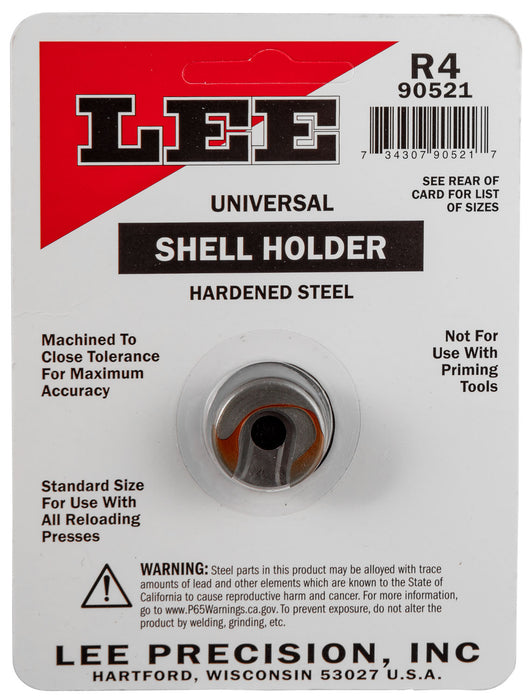 Lee Precision 90521 Shell Holder Universal Size #4R Steel Capacity 1 Casing Works With Standard Reloading Press Includes Shell Holder