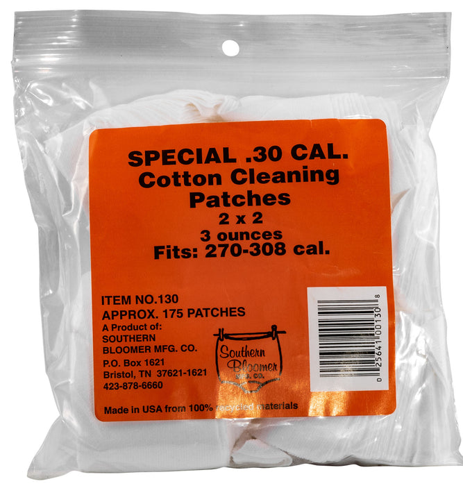 Southern Bloomer 130 Cleaning Patches 30 Cal Cotton 175 Per Bag