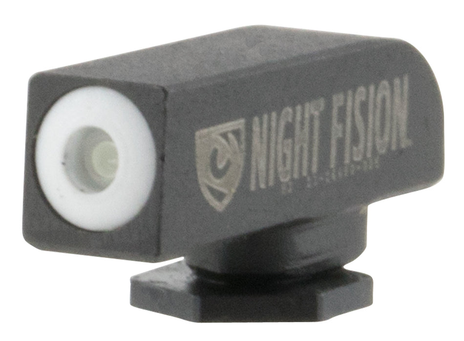 Night Fision GLK000001WGX Tritium Front Sight  Fixed White Ring/Black Frame, Compatible w/Glock 17/19/34/43/48  Post Mount