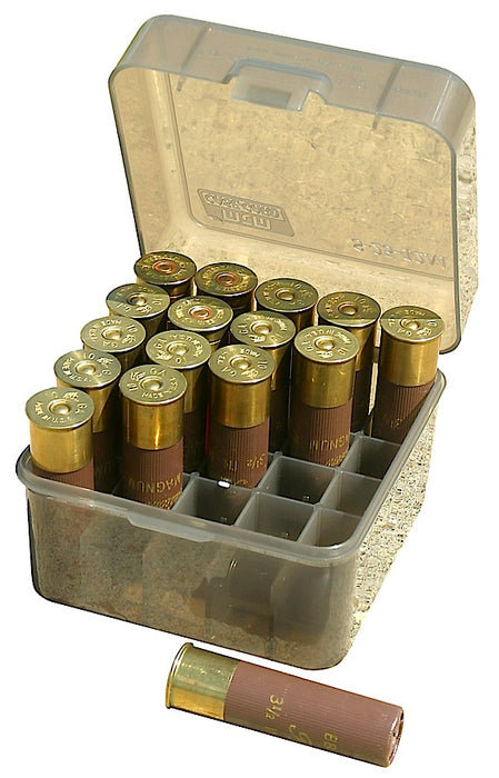 MTM Case-Gard S25-12M-41 Shotshell Case  Shotgun Clear Smoke Polypropylene 25rd