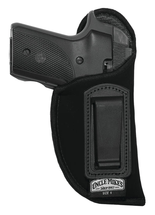 Uncle Mike's 89361 Inside The Pants Holster IWB Size 36 Black Suede Like Belt Clip Fits Sm Frame 5rd Revolver w/Hammer Spur Fits 2" Barrel Right Hand