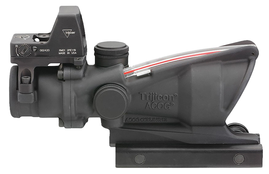 Trijicon 100549 ACOG Combo Matte Black 4x32mm Illuminated Red Chevron .223/5.56 BDC Reticle