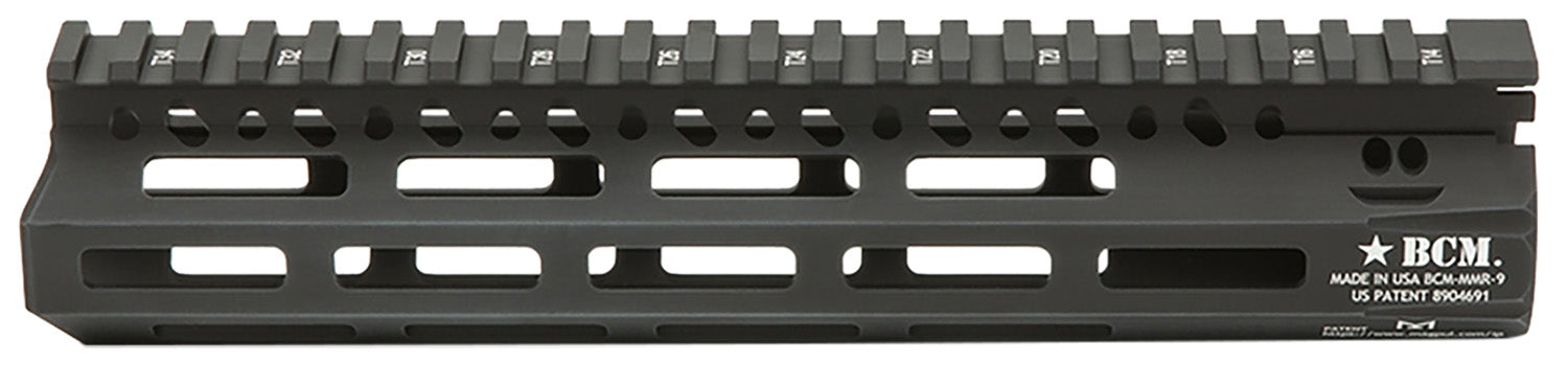 BCM MCMR9556BLK BCMGunfighter MCMR 9" M-LOK, Free-Floating Style Made of Aluminum with Black Anodized Finish for AR-Platform