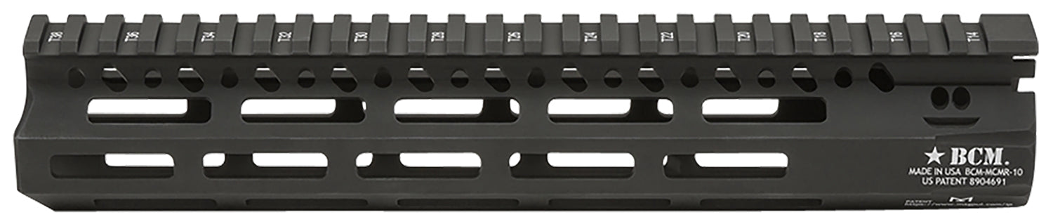 BCM MCMR10556BLK BCMGunfighter MCMR 10" M-LOK, Free-Floating Style Made of Aluminum with Black Anodized Finish for AR-Platform