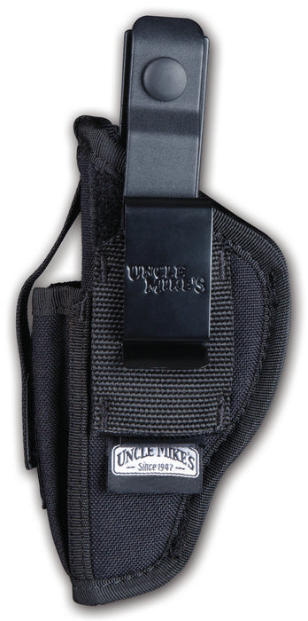 Uncle Mike's 70360 Sidekick Hip Holster IWB/OWB Size 36 Black Kodra Nylon Belt Clip Fits Sm Frame 5/6 Rd Revolver w/Hammer Spur Fits 2.75-4" Barrel Ambidextrous