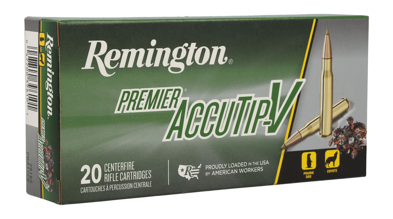 Remington Ammunition 29165 Premier Accutip-V 17RemFireball 20gr AccuTip V 20 Per Box/10 Case