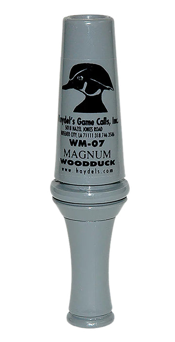 Haydel's Game Calls WM07 Magnum  Open Call Single Reed Wood Duck Sounds Attracts Ducks Gray Acrylic