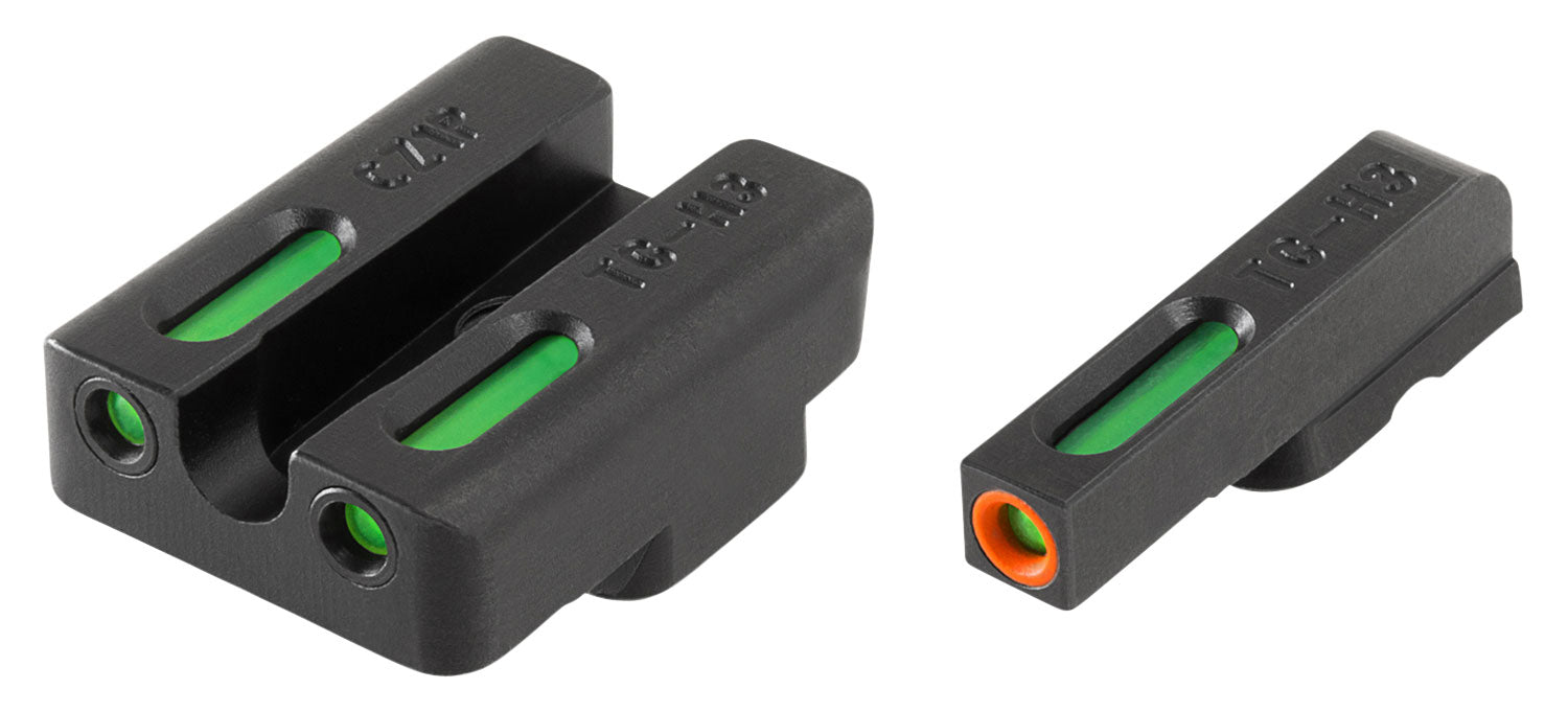 TruGlo TG13CZ1PC TFX Pro  Black | Green Tritium & Fiber Optic Orange Outline Front Sight Green Tritium & Fiber Optic Rear Sight