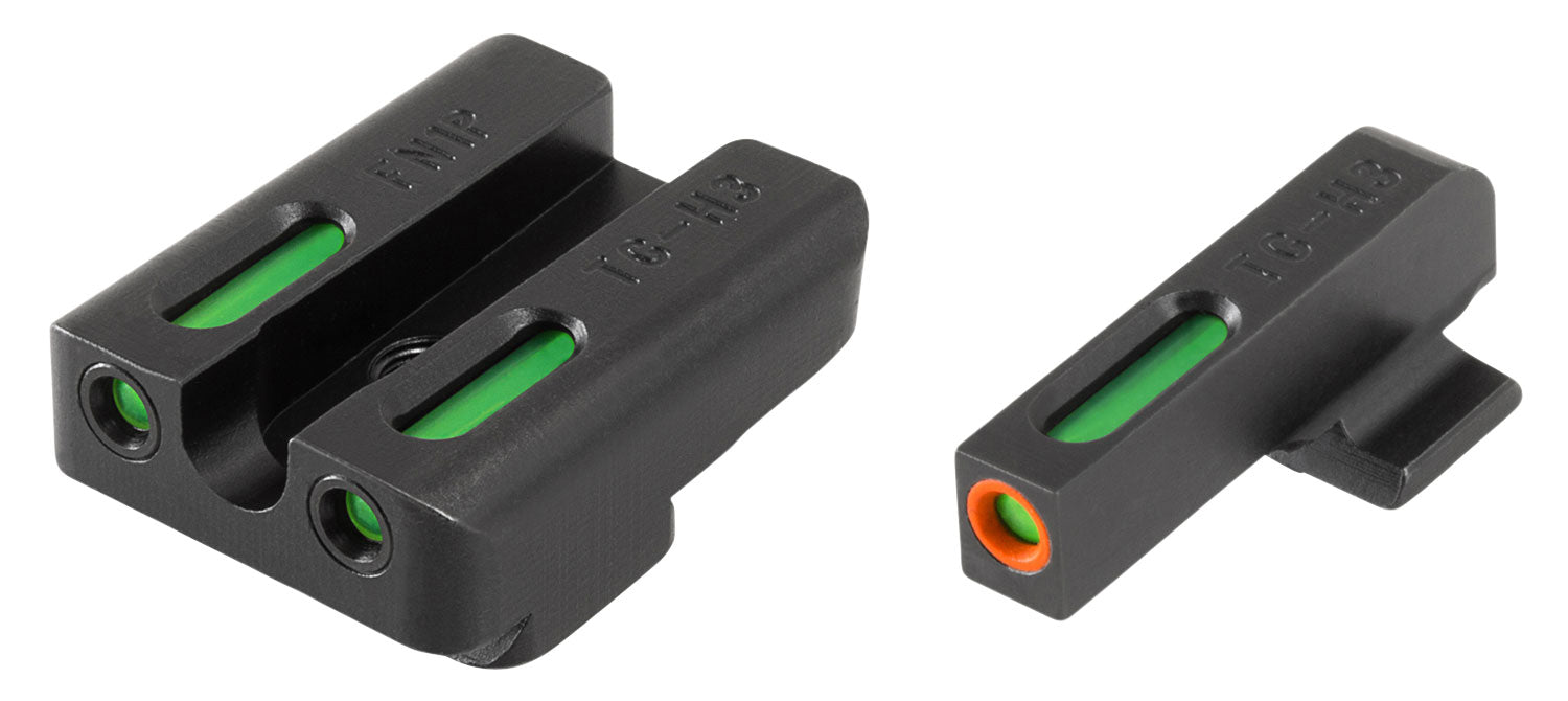 TruGlo TG13FN1PC TFX Pro  Black | Green Tritium & Fiber Optic Orange Outline Front Sight Green Tritium & Fiber Optic Rear Sight