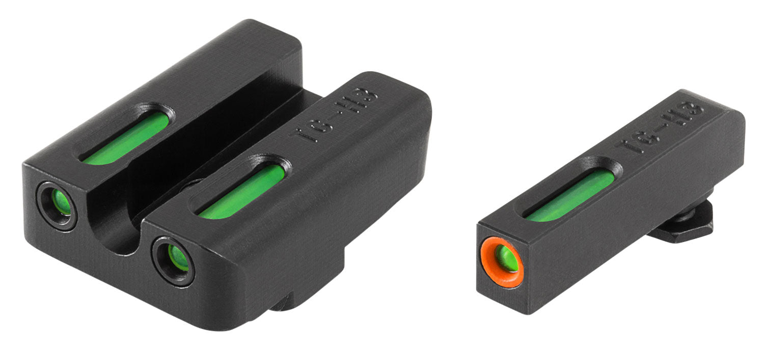 TruGlo TG13GL2PC TFX Pro  Black | Green Tritium & Fiber Optic Orange Outline Front Sight Green Tritium & Fiber Optic Rear Sight