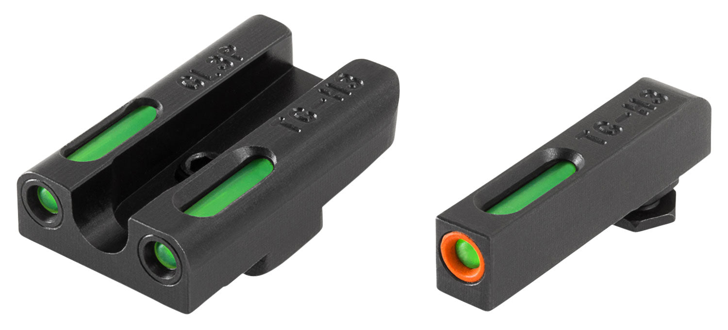 TruGlo TG13GL3PC TFX Pro  Black | Green Tritium & Fiber Optic Orange Outline Front Sight Green Tritium & Fiber Optic Rear Sight