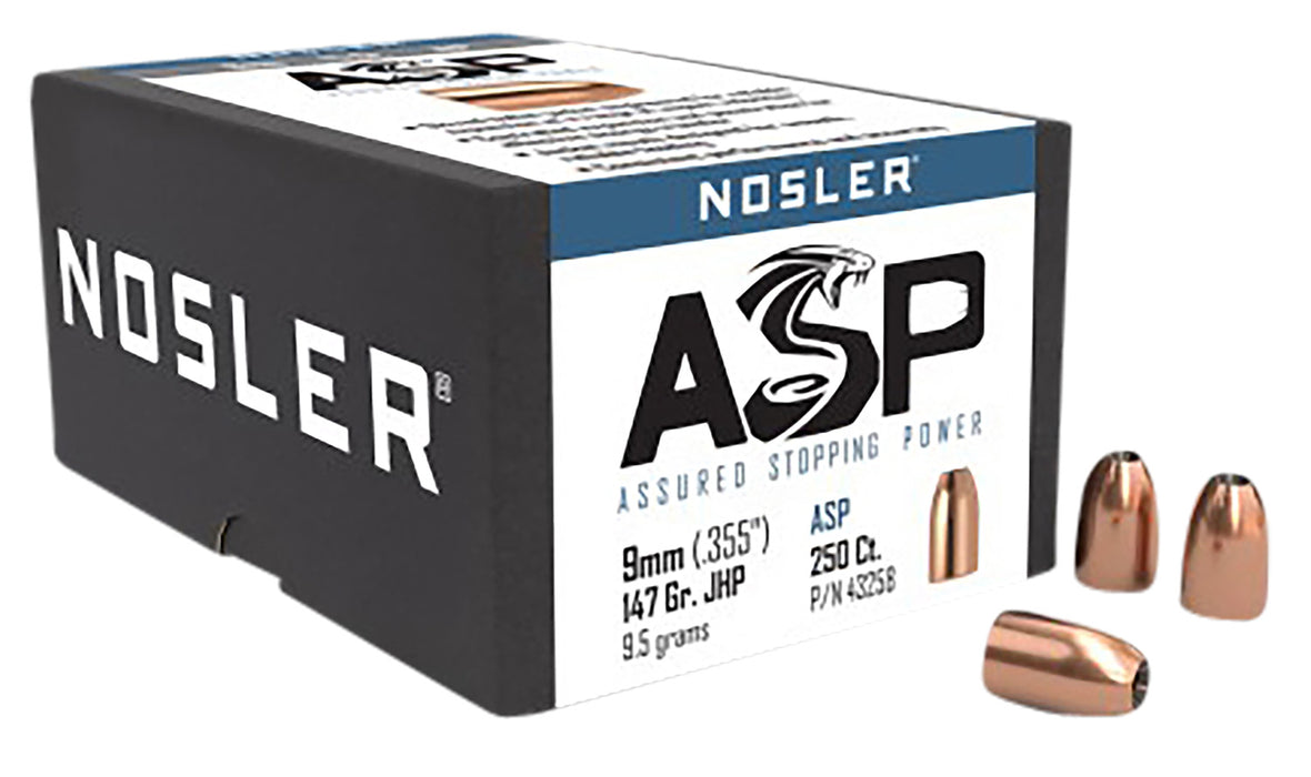 Nosler 43258 Assured Stopping Power  9mm .355 147 gr Jacketed Hollow Point/ 250 Per Box