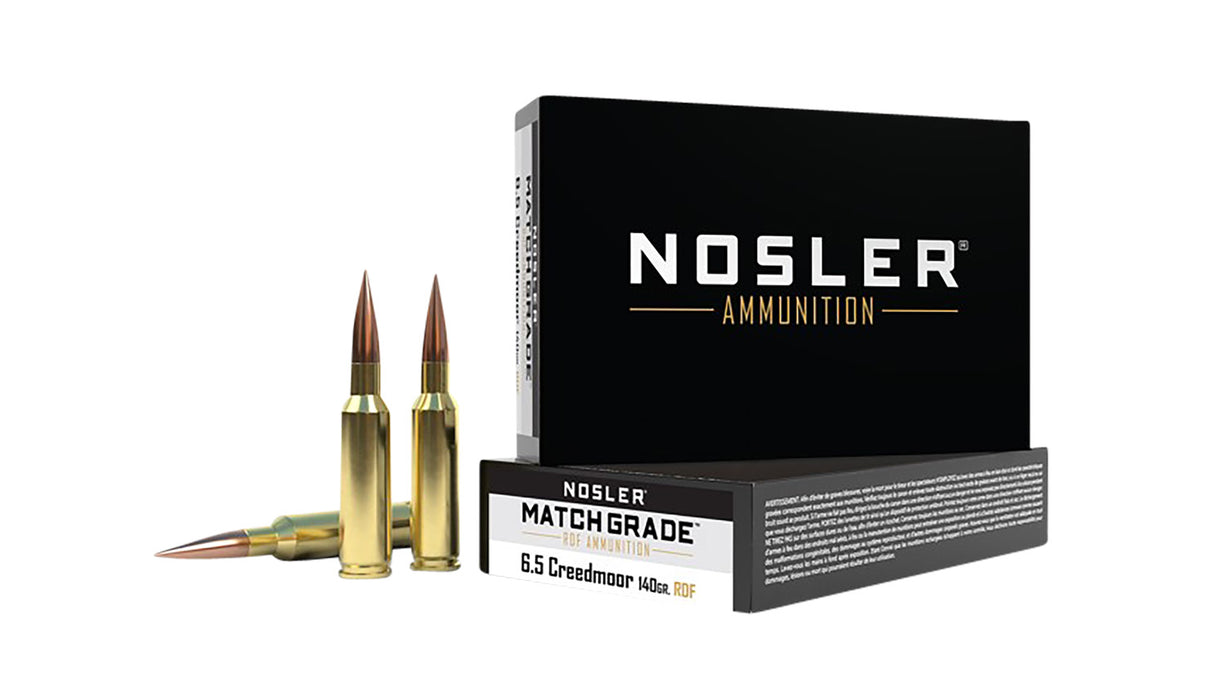 Nosler 60115 Match  Grade RDF  6.5 Creedmoor 140 gr 2650 fps RDF Hollow Point Boat-Tail (RDFHPBT) 20 Bx/10 Cs