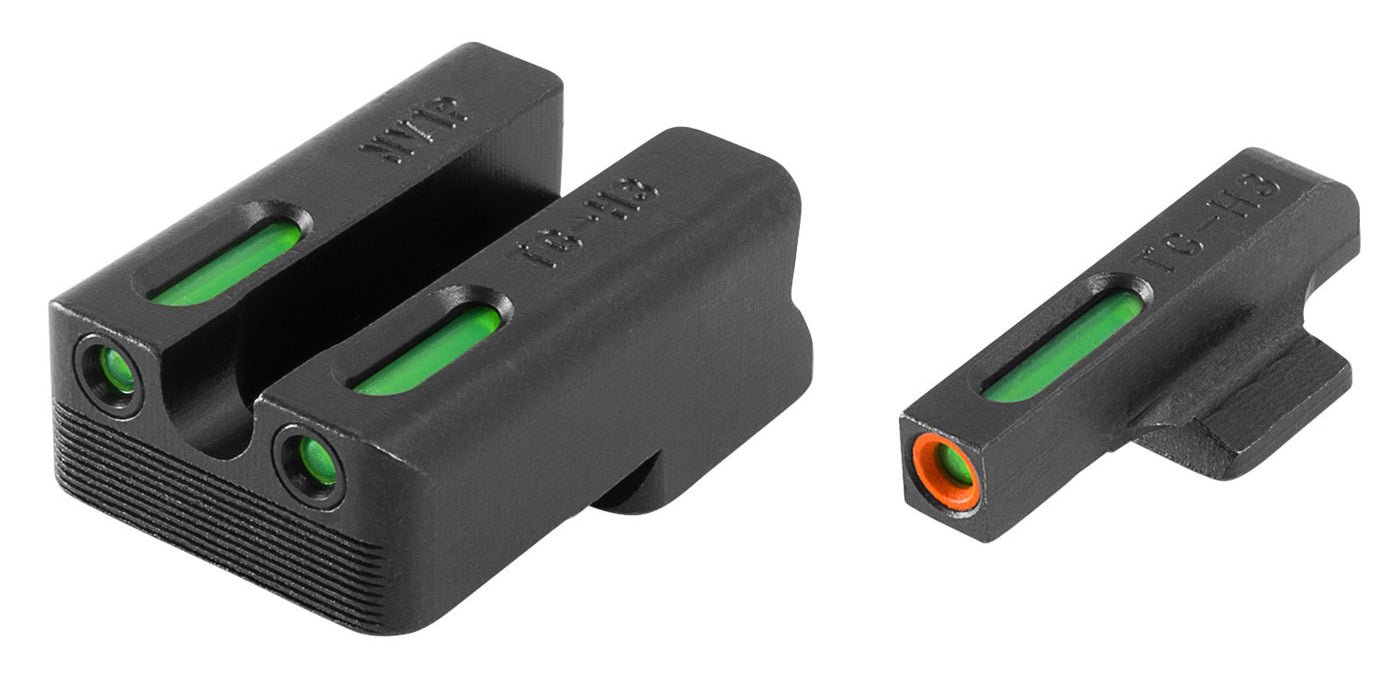 TruGlo TG13NV2PC TFX Pro  Black | Green Tritium & Fiber Optic Orange Outline Front Sight Green Tritium & Fiber Optic Rear Sight