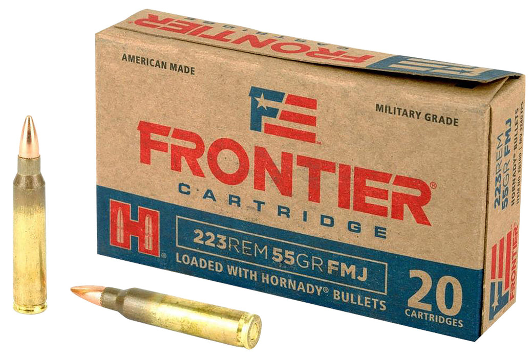 Frontier Cartridge FR100 Military Grade  223 Rem 55 gr 3240 fps Full Metal Jacket (FMJ) 20 Bx/25 Cs