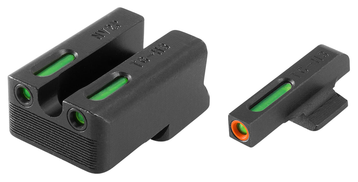 TruGlo TG13NV3PC TFX Pro  Black | Green Tritium & Fiber Optic Orange Outline Front Sight Green Tritium & Fiber Optic Rear Sight