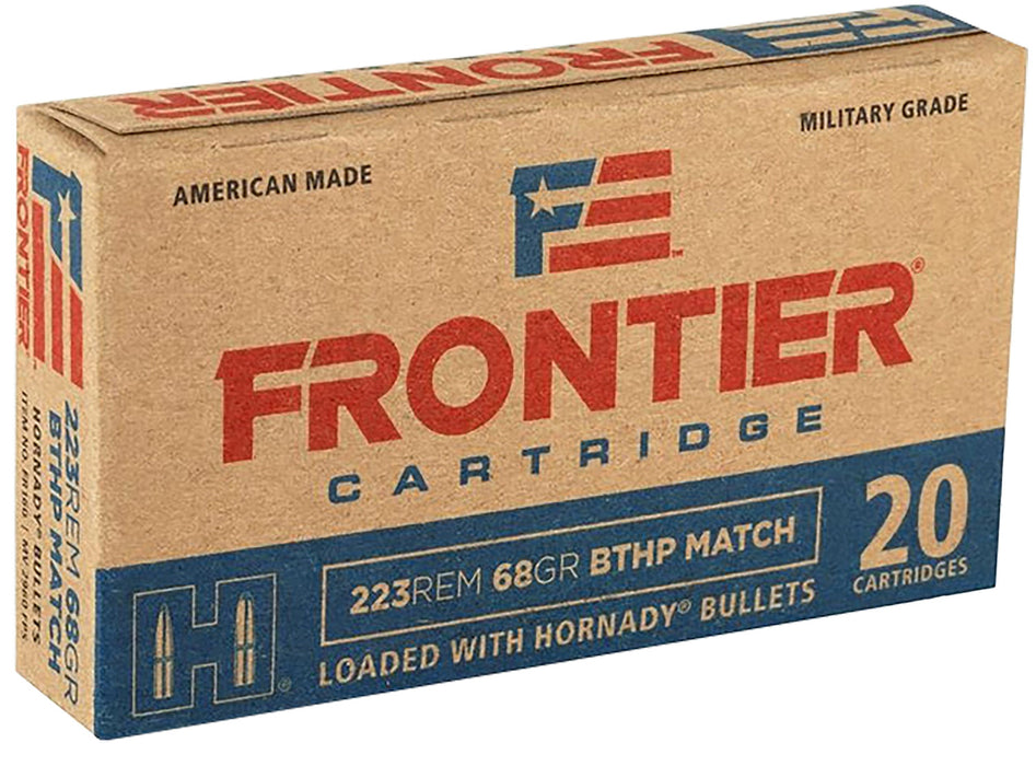 Frontier Cartridge FR160 Military Grade 223 Rem 68 gr Hollow Point Boat-Tail Match (HPBTM) 20 Bx/25 Cs