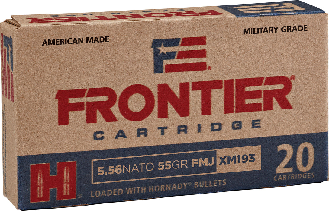 Frontier Cartridge FR200 Military Grade M193 5.56x45mm NATO 55 gr Full Metal Jacket (FMJ) 20 Bx/25 Cs