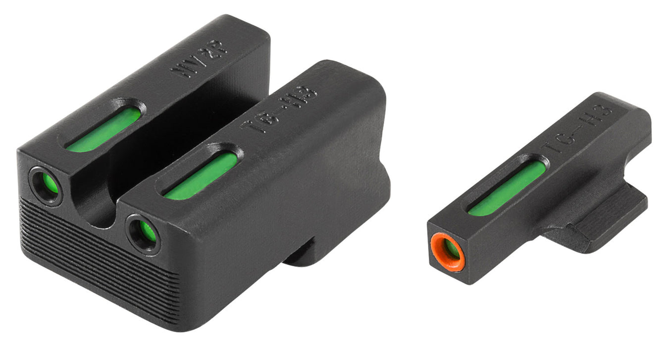 TruGlo TG13NV4PC TFX Pro  Black | Green Tritium & Fiber Optic Orange Outline Front Sight Green Tritium & Fiber Optic Rear Sight