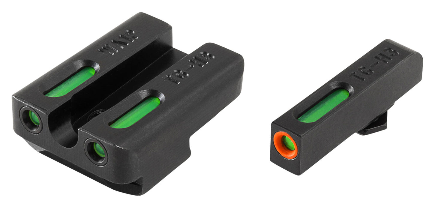 TruGlo TG13WA1PC TFX Pro  Black | Green Tritium & Fiber Optic Orange Outline Front Sight Green Tritium & Fiber Optic Rear Sight