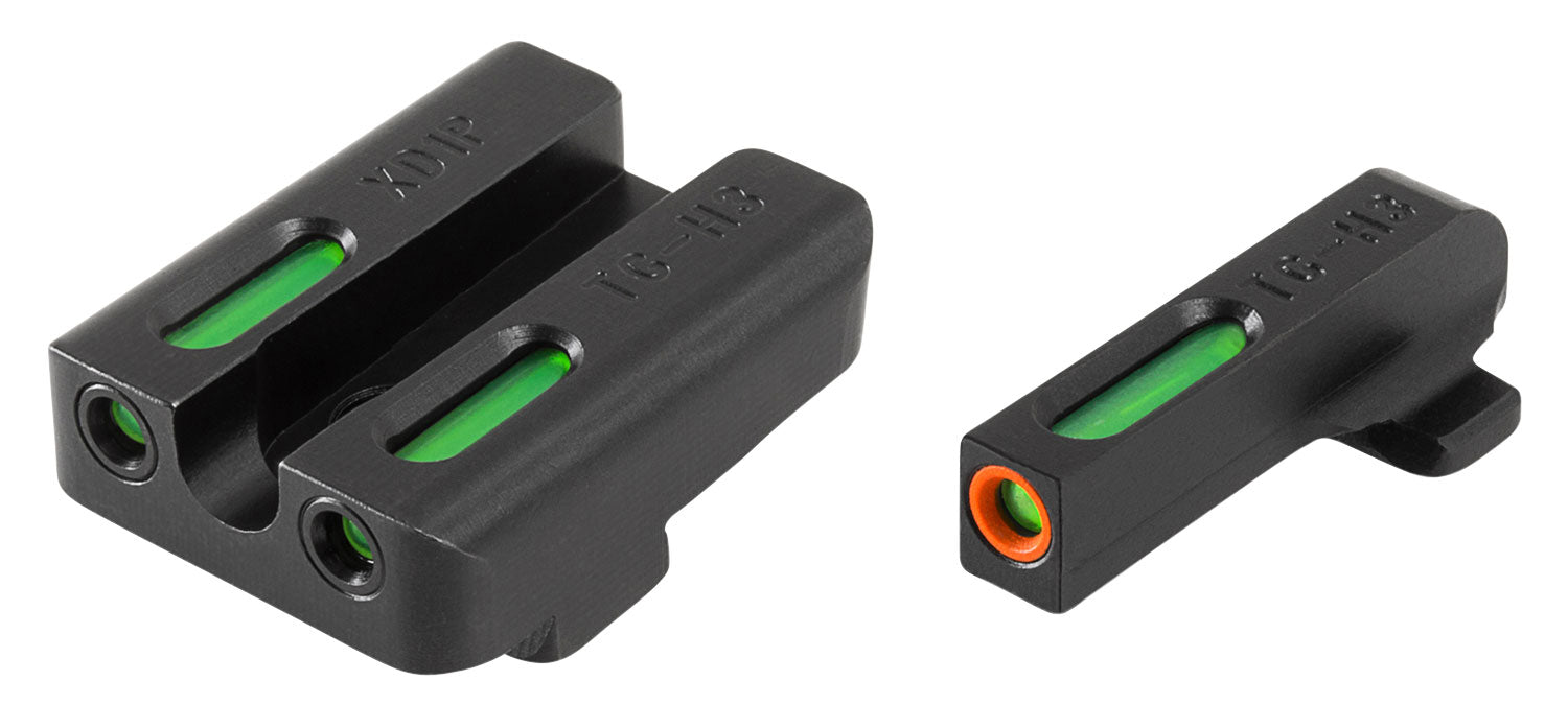 TruGlo TG13XD1PC TFX Pro  Black | Green Tritium & Fiber Optic Orange Outline Front Sight Green Tritium & Fiber Optic Rear Sight