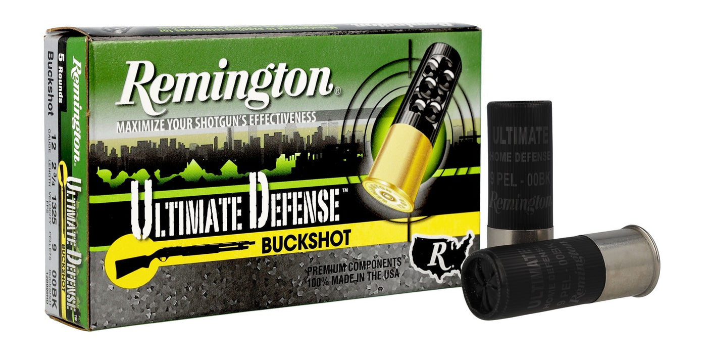 Remington Ammunition 20637 Ultimate Defense Buckshot 12Gauge 2.75" 4Buck Shot 5 Per Box/20 Case