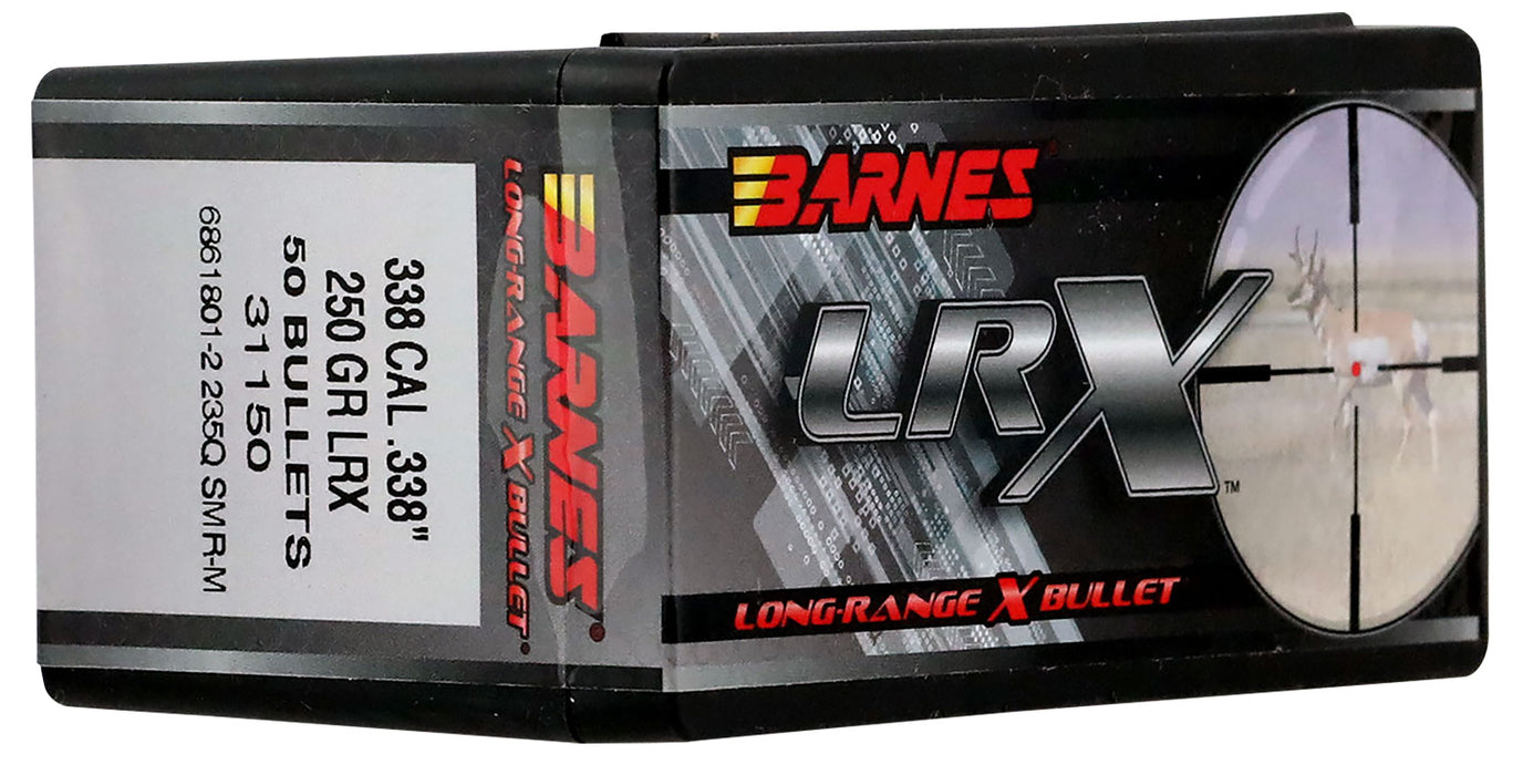 Barnes Bullets 31150 LRX Long Range 338Cal 250gr Boat Tail 50/Box