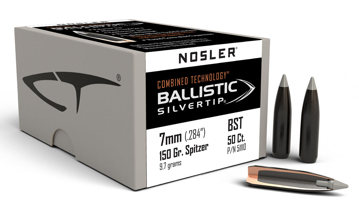 Nosler 51110 Ballistic Silvertip  7mm 150gr Spitzer Point 50/Box