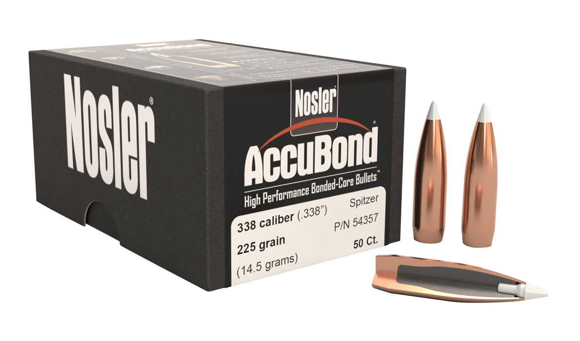 Nosler 54357 AccuBond  338 Cal .338 225 gr Spitzer Point/ 50 Per Box