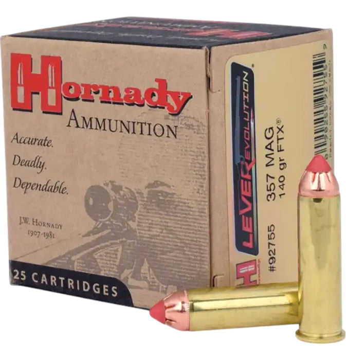 Hornady 92755 LEVERevolution  357Mag 140gr Hornady Flex Tip eXpanding 25 Per Box/10 Case