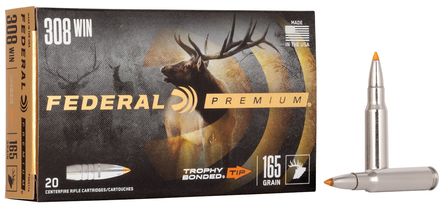 Federal P308TT2 Premium  308 Win 165 gr Trophy Bonded Tip 20 Per Box/10 Cs