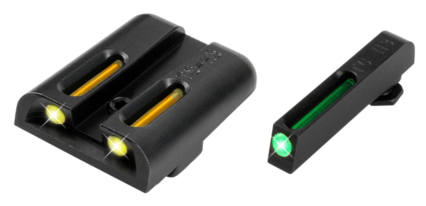 TruGlo TG131GT1Y TFO  Black | Green Tritium & Fiber Optic Front Sight Yellow Tritium & Fiber Optic Rear Sight